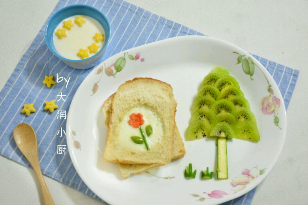 面包的创意做法---面包片上的春天 菜谱宝