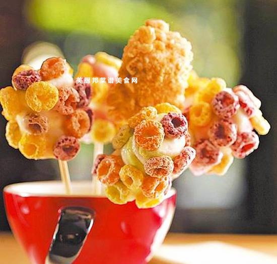 可爱小点心示范白巧克力棉花糖